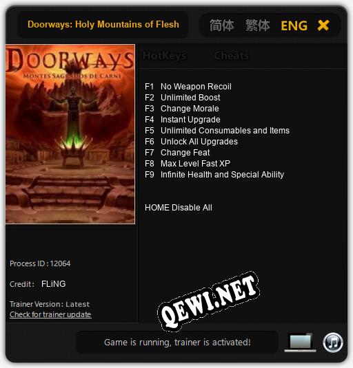 Doorways: Holy Mountains of Flesh: Читы, Трейнер +9 [FLiNG]