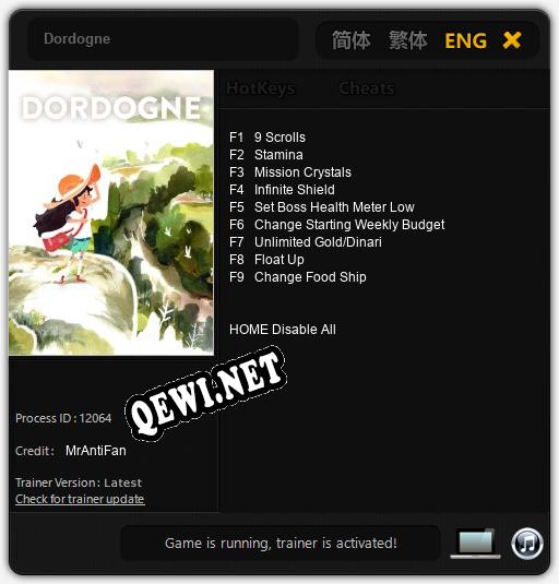 Dordogne: Читы, Трейнер +9 [MrAntiFan]