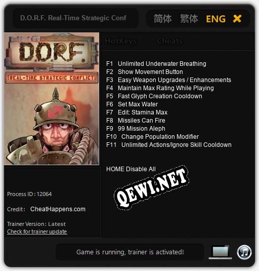 D.O.R.F. Real-Time Strategic Conflict: Трейнер +11 [v1.6]