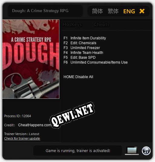 Dough: A Crime Strategy RPG: Трейнер +6 [v1.1]