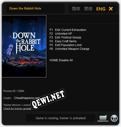 Down the Rabbit Hole: Читы, Трейнер +6 [CheatHappens.com]