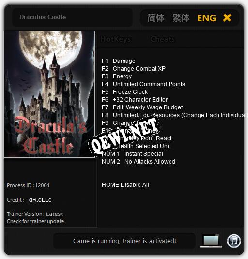 Draculas Castle: ТРЕЙНЕР И ЧИТЫ (V1.0.11)