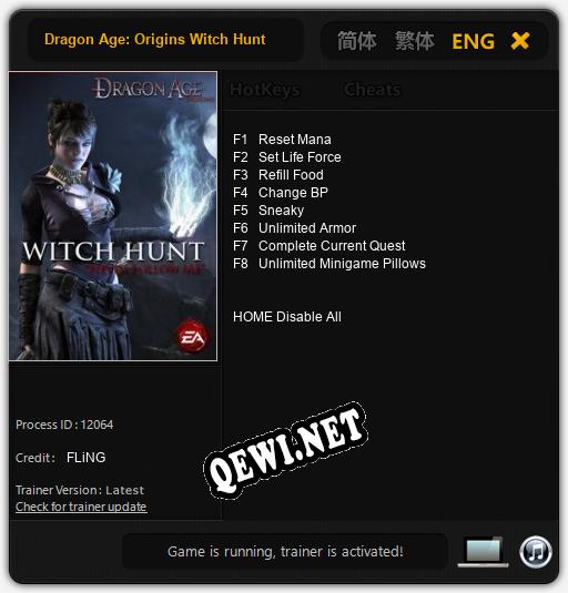 Dragon Age: Origins Witch Hunt: Трейнер +8 [v1.1]