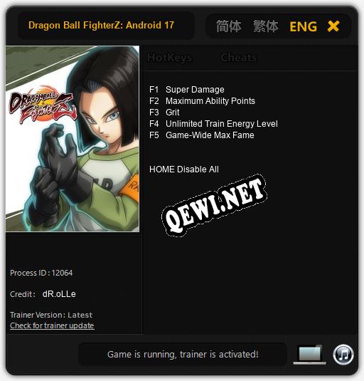 Трейнер для Dragon Ball FighterZ: Android 17 [v1.0.9]