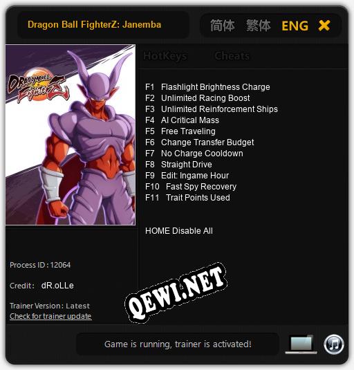 Dragon Ball FighterZ: Janemba: Трейнер +11 [v1.2]