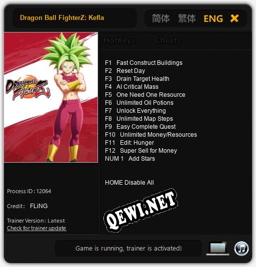 Dragon Ball FighterZ: Kefla: ТРЕЙНЕР И ЧИТЫ (V1.0.53)