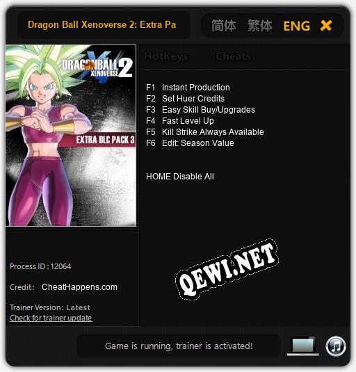 Dragon Ball Xenoverse 2: Extra Pack 3: ТРЕЙНЕР И ЧИТЫ (V1.0.55)