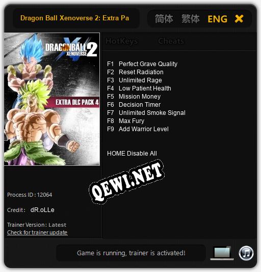 Dragon Ball Xenoverse 2: Extra Pack 4: Трейнер +9 [v1.5]