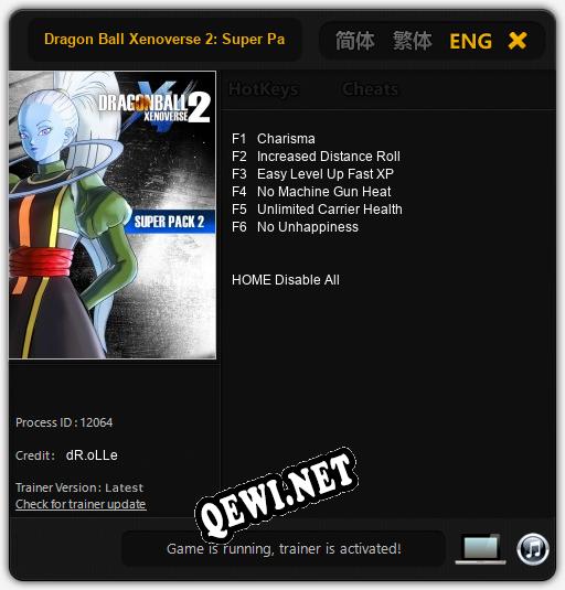Dragon Ball Xenoverse 2: Super Pack 2: Читы, Трейнер +10 [FLiNG]