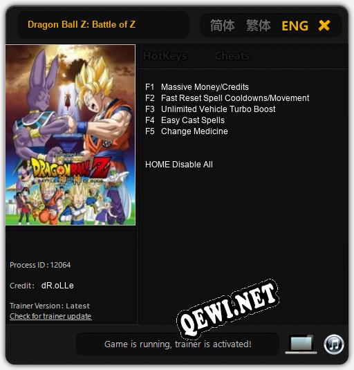 Трейнер для Dragon Ball Z: Battle of Z [v1.0.5]