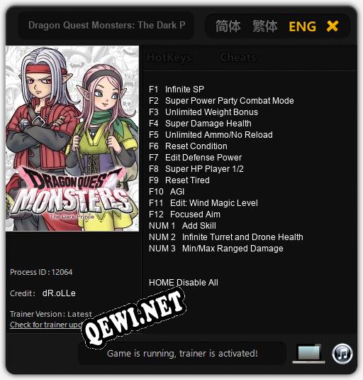 Dragon Quest Monsters: The Dark Prince: ТРЕЙНЕР И ЧИТЫ (V1.0.77)