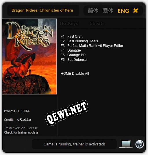 Dragon Riders: Chronicles of Pern: Трейнер +6 [v1.6]