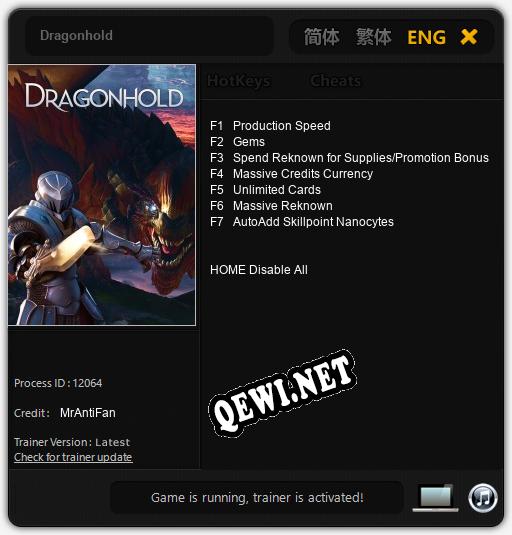 Dragonhold: Читы, Трейнер +7 [MrAntiFan]