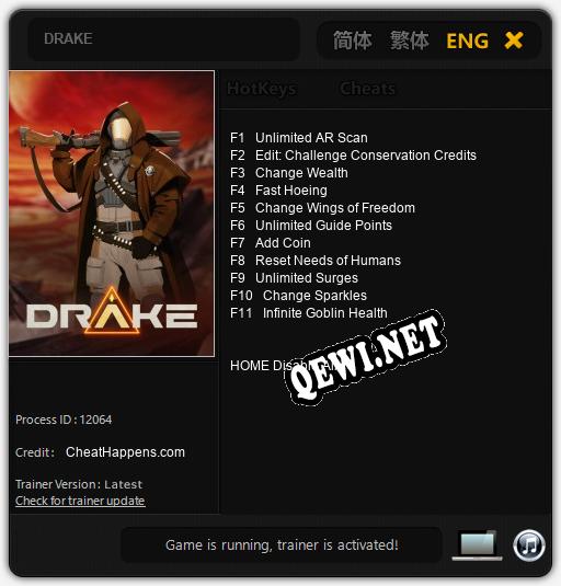 DRAKE: Читы, Трейнер +11 [CheatHappens.com]