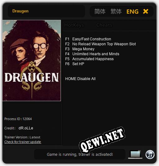 Draugen: Трейнер +6 [v1.6]