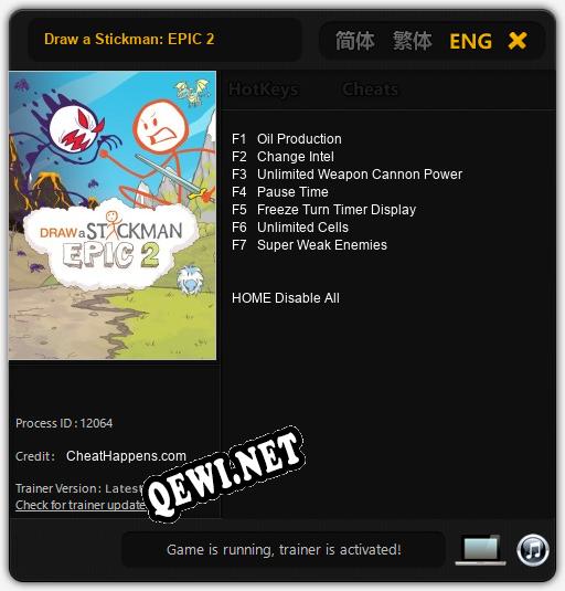 Draw a Stickman: EPIC 2: Читы, Трейнер +7 [CheatHappens.com]