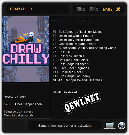Трейнер для DRAW CHILLY [v1.0.7]