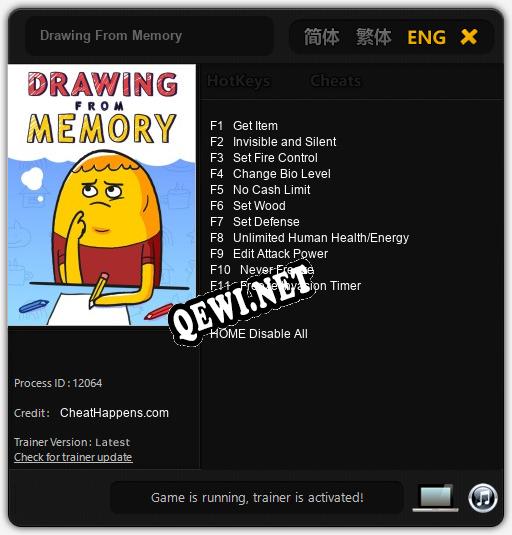 Трейнер для Drawing From Memory [v1.0.6]