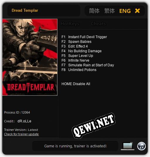Трейнер для Dread Templar [v1.0.5]