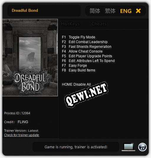 Трейнер для Dreadful Bond [v1.0.2]