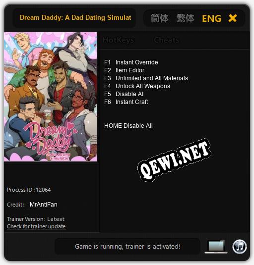 Dream Daddy: A Dad Dating Simulator: Читы, Трейнер +6 [MrAntiFan]