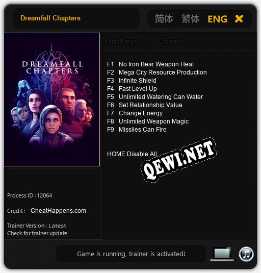 Dreamfall Chapters: Трейнер +9 [v1.2]