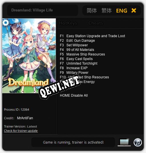 Dreamland: Village Life: ТРЕЙНЕР И ЧИТЫ (V1.0.33)