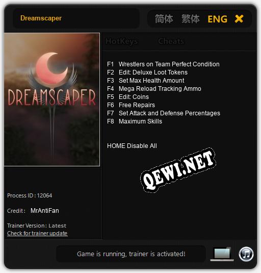 Трейнер для Dreamscaper [v1.0.5]