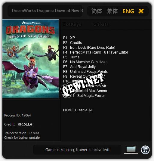 DreamWorks Dragons: Dawn of New Riders: Трейнер +13 [v1.7]