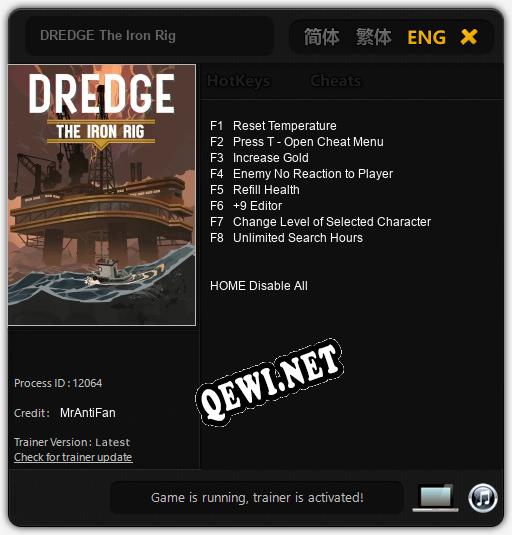 Трейнер для DREDGE The Iron Rig [v1.0.4]