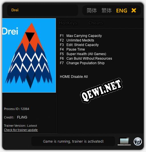 Drei: Читы, Трейнер +7 [FLiNG]