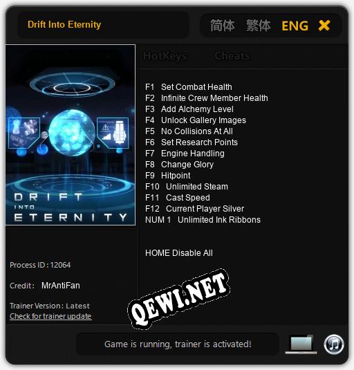 Трейнер для Drift Into Eternity [v1.0.2]