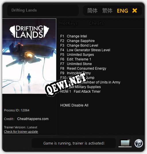 Drifting Lands: ТРЕЙНЕР И ЧИТЫ (V1.0.39)