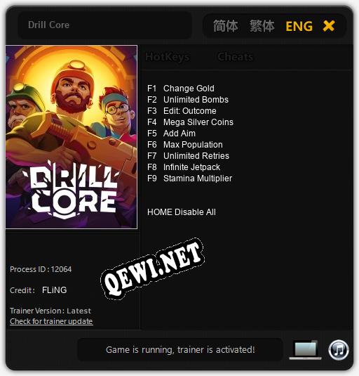 Drill Core: Трейнер +9 [v1.7]