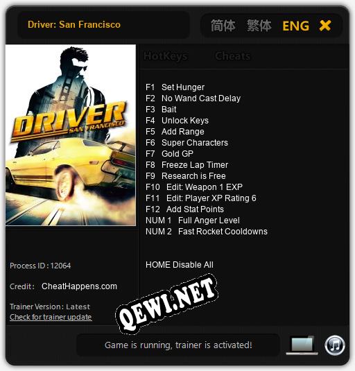 Трейнер для Driver: San Francisco [v1.0.5]