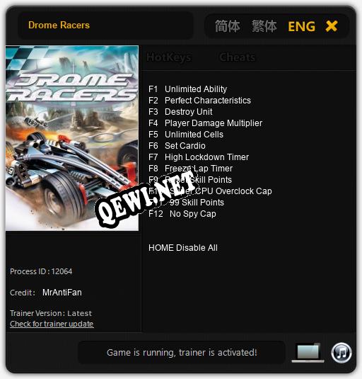 Трейнер для Drome Racers [v1.0.8]