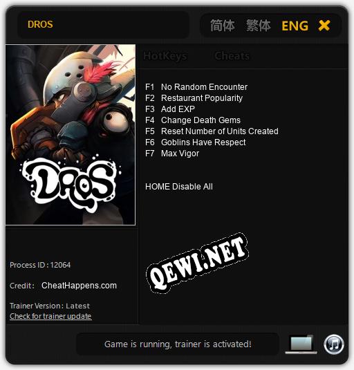 DROS: Трейнер +7 [v1.6]