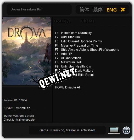 Трейнер для Drova Forsaken Kin [v1.0.6]