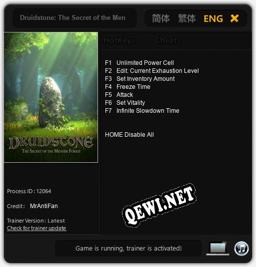 Druidstone: The Secret of the Menhir Forest: ТРЕЙНЕР И ЧИТЫ (V1.0.18)