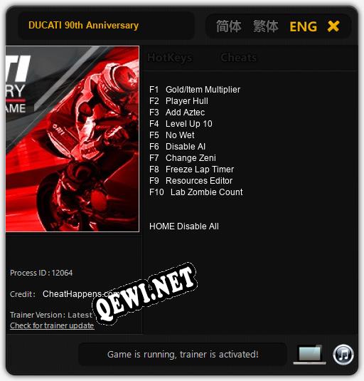 DUCATI 90th Anniversary: ТРЕЙНЕР И ЧИТЫ (V1.0.77)
