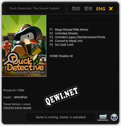 Трейнер для Duck Detective: The Secret Salami [v1.0.7]