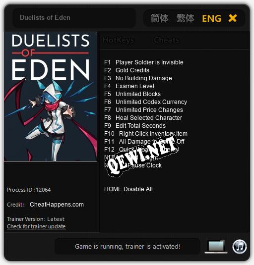 Duelists of Eden: Читы, Трейнер +14 [CheatHappens.com]