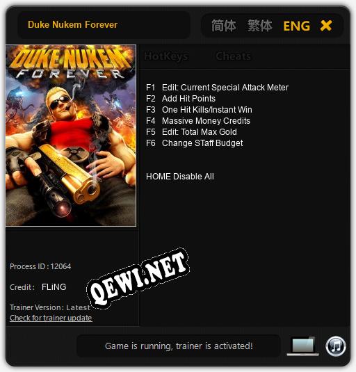 Duke Nukem Forever: Читы, Трейнер +6 [FLiNG]