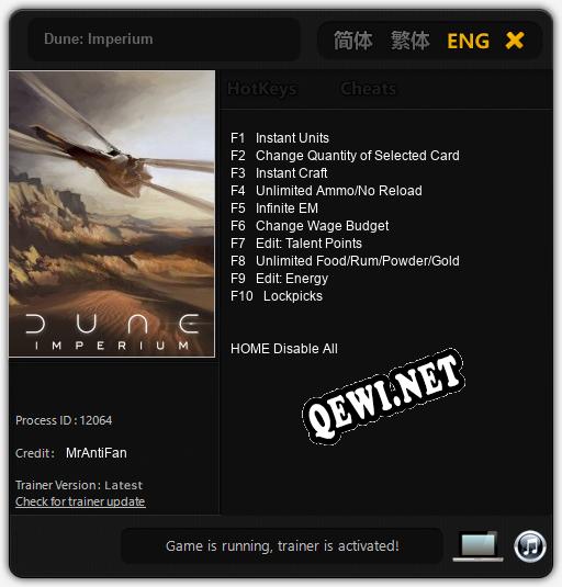 Dune: Imperium: Трейнер +10 [v1.5]