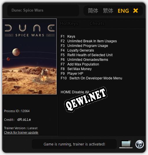 Dune: Spice Wars: Трейнер +10 [v1.1]