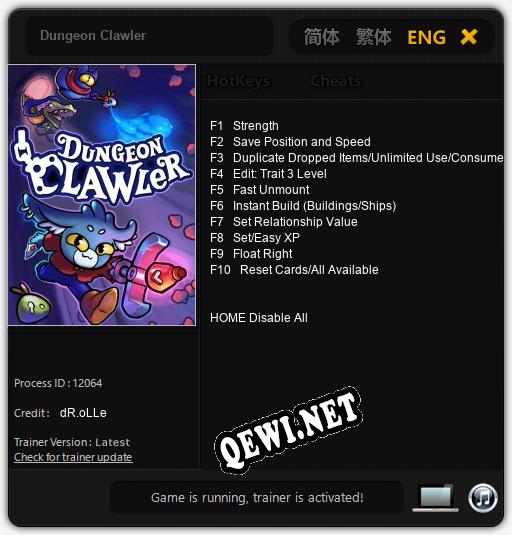 Dungeon Clawler: Читы, Трейнер +10 [dR.oLLe]