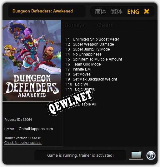 Dungeon Defenders: Awakened: ТРЕЙНЕР И ЧИТЫ (V1.0.5)