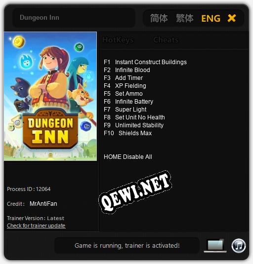 Трейнер для Dungeon Inn [v1.0.7]