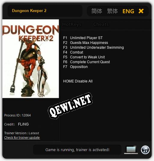 Трейнер для Dungeon Keeper 2 [v1.0.8]