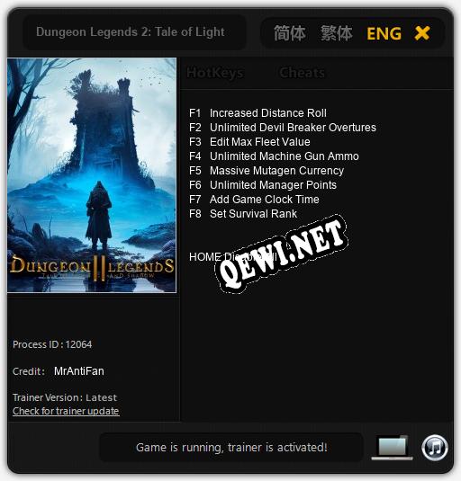 Трейнер для Dungeon Legends 2: Tale of Light and Shadow [v1.0.4]